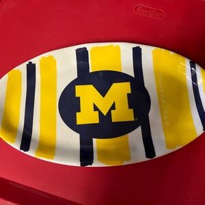 Men's Blue and Yellow Michigan Wolverines Plate - 11.5 x 6.5 - magnolia Lane